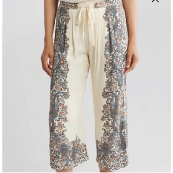 Nordstrom DR2 Bohemian Soft Wide Leg Crop Pants pajama bottoms Size XS - Picture 1 of 4